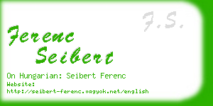 ferenc seibert business card